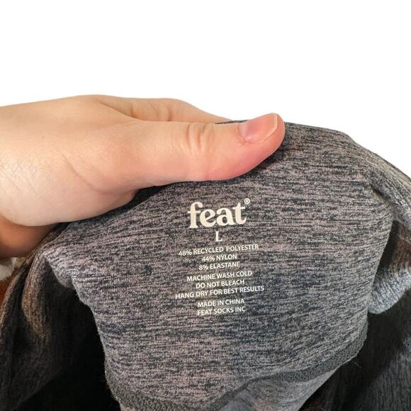 Feat Solace Leggings Heather Charcoal Gray High Rise Large - Picture 9 of 10